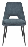 Carrara Dining Set - 4 Seater - 135cm - Round - Grey Ceramic - Extending - 4x Peyton Dining Chairs - Blue Fabric
