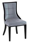 Carrera 4 Seater White Marble Round Dining Set - 4 Paris Grey Leather Dining Chair with Black Legs