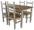 Corona Grey Mexican Pine Dining Set - 118cm