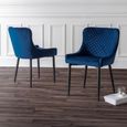 Findlay Dining Set - Walnut - 4-6 Seater - 160cm - Luxe Blue Chairs