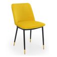 Findlay Dining Set - Walnut - 4 Seater - 90cm - Square - 4 Delaunay Yellow Chairs