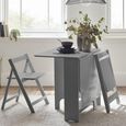 Gatan Gateleg Dining Set - 2 Seater - 80cm - 2 Chairs - Grey