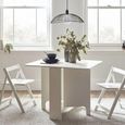 Gatan Gateleg Dining Set - 2 Seater - 80cm - 2 Chairs - White