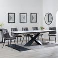 Hayden White Ceramic Extending Dining Set - Corona Grey Fabric Dining Chair