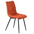 Hayden White Ceramic Extending Dining Set - Corona Orange Fabric Dining Chair