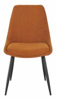 Hayden White Ceramic Extending Dining Set - Darwin Orange Fabric Dining Chair