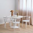 Ibiza Round Dining Set - 4 Seater - 110cm - White - with 4 Ida Spindle Dining Chairs
