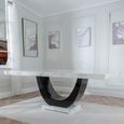Madrid White Marble Dining Set - Carmela Black Leather Dining Chair
