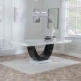 Madrid White Marble Dining Set - Carmela Grey Leather Dining Chair
