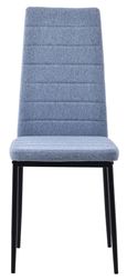 Maldon Black Ceramic Dining Set - Lido Blue Fabric Dining Chair with Black Legs