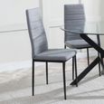 Maldon Black Ceramic Dining Set - Lido Dark Grey Fabric Dining Chair with Black Legs