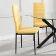 Maldon Black Ceramic Dining Set - Lido Yellow Fabric Dining Chair with Black Legs