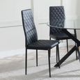Maldon Black Ceramic Dining Set - Metro Black Leather Dining Chair with Black Legs