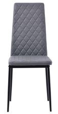 Maldon Black Ceramic Dining Set - Metro Grey Leather Dining Chair with Black Legs