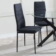 Maldon Grey Ceramic Dining Set - Lido Black Fabric Dining Chair with Black Legs