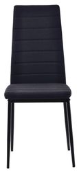 Maldon Grey Ceramic Dining Set - Lido Black Fabric Dining Chair with Black Legs