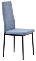 Maldon Grey Ceramic Dining Set - Lido Blue Fabric Dining Chair with Black Legs