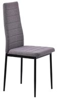 Maldon Grey Ceramic Dining Set - Lido Dark Grey Fabric Dining Chair with Black Legs