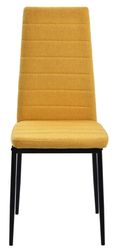 Maldon Grey Ceramic Dining Set - Lido Yellow Fabric Dining Chair with Black Legs
