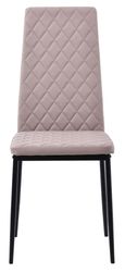 Maldon Grey Ceramic Dining Set - Metro Beige Leather Dining Chair with Black Legs