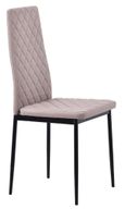 Maldon Grey Ceramic Dining Set - Metro Beige Leather Dining Chair with Black Legs