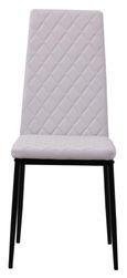Maldon Grey Ceramic Dining Set - Metro White Leather Dining Chair with Black Legs