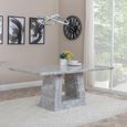 Milan Grey Marble Dining Set - Carmela Cream Leather Dining Chair