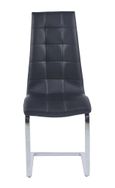 Milan Grey Marble Dining Set - Jamison Black Faux Leather Dining Chair