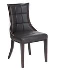 Milan Grey Marble Dining Set - Paris Brown Leather Dining Chair with Brown Legs