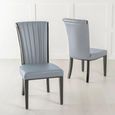 Milan White Marble Dining Set - Cadiz Grey Leather Dining Chair