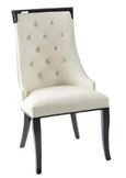 Milan White Marble Dining Set - Carmela Cream Leather Dining Chair