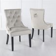 Milan White Marble Dining Set - Knocker Back Champagne Velvet Fabric Dining Chair with Black Wooden Legs
