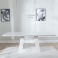 Milan White Marble Dining Set - Knocker Back Grey Velvet Fabric Dining Chair with Black Wooden Legs