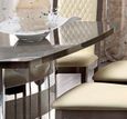 Platinum Dining Set - Silver - Butterfly Extending - with Ivory Leather Chairs
