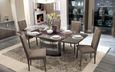 Platinum Dining Set - Silver - Butterfly Extending - with Nabuk Chairs