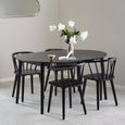 Montreux Round Dining Set - 4 Seater - 115cm - Black - with 4 Ida Spindle Dining Chairs