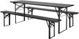 Black Large Dining Table with 2 Bench