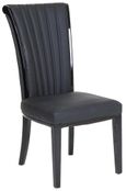 Naples Black Marble Dining Set - Cadiz Black Leather Dining Chair