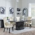 Naples Black Marble Dining Set - Mimi Cream Leather Dining Chair