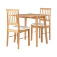 Oak Drop Leaf Dining Set - 2 Seater - 39cm-75cm - with 2 Chairs