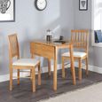 Oak Drop Leaf Dining Set - 2 Seater - 39cm-75cm - with 2 Chairs