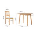 Oak Drop Leaf Dining Set - 2 Seater - 39cm-75cm - with 2 Chairs