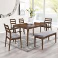 Orlando Dining Set - 6 Seater - 150cm - Walnut - with Bench