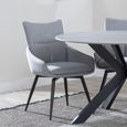 Palma Oak Oval Dining Set - Ace Grey Fabric Swivel Dining Chair