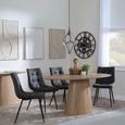 Palma Oak Oval Dining Set - Corona Grey Fabric Dining Chairs