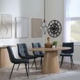 Palma Oak Oval Dining Set - Corona Light Grey Fabric Dining Chairs