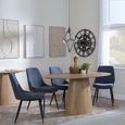 Palma Oak Oval Dining Set - Darwin Dark Grey Fabric Dining Chair