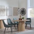 Palma Oak Oval Dining Set - Darwin Green Fabric Dining Chair