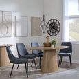 Palma Oak Oval Dining Set - Darwin Grey Fabric Dining Chair
