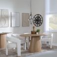 Palma Oak Oval Dining Set - Kiefer Cream Boucle Fabric Dining Chair